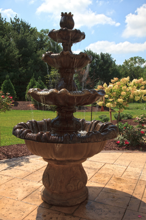 Acid Stained Patio Fountain